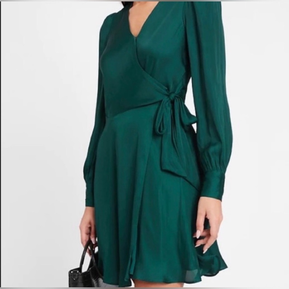 Banana Republic satin surplice dress
